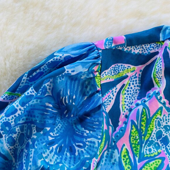 NEW with TAGS Lilly Pulitzer Bernadette Top in Macaw Blue size XXS MSRP $128 - Picture 3 of 13